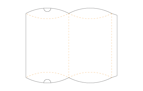 箱パッケージ ピロケース箱 展開図