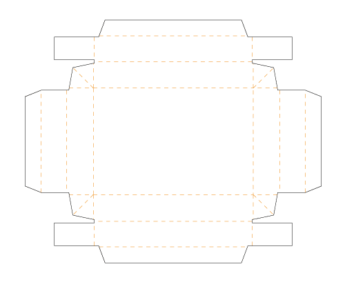 箱パッケージ 蓋身組箱 展開図